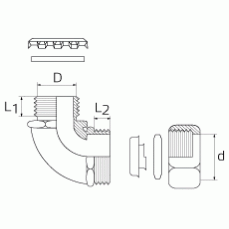 КВТ Муфта ВМ(90°) 32 вводная для подсоединения металлорукава 61382 KVT КВТ Муфта ВМ(90°) 32 вводная для подсоединения металлорукава 61382 KVT