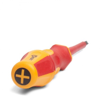 КВТ Диэлектрическая отвертка Phillips 2х100 с изоляцией, СЛИМ 78612 KVT КВТ Диэлектрическая отвертка Phillips 2х100 с изоляцией, СЛИМ 78612 KVT