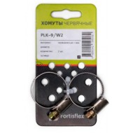 КВТ Хомуты червячные из нержавеющей стали в комплекте PLK-9 (8-12)/W2 (2шт.) 81449 KVT